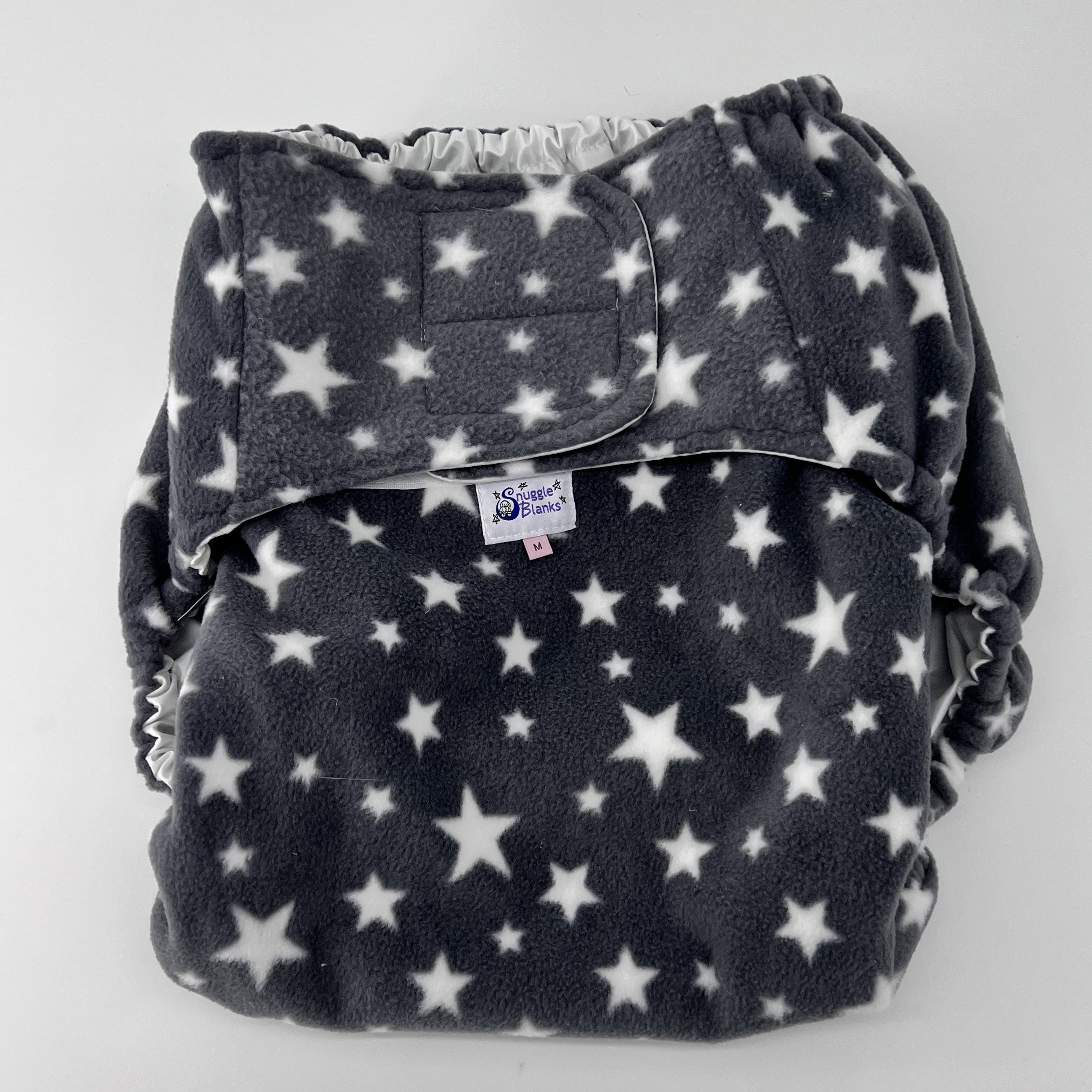 SnuggleBlanks Pocket Nappy Wrap - Grey Stars