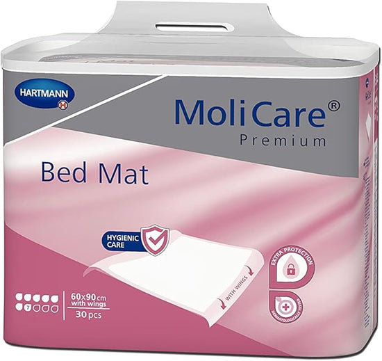 MoliCare Premium Bed Mat 7 Drops - 60cm x 90cm with Wings - Pack of 30