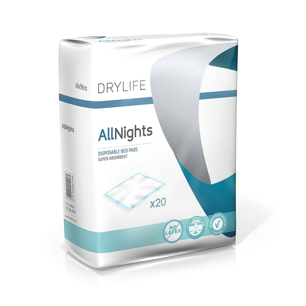 Drylife All Nights Disposable Bed Pads - 60cm x 90cm VAT Exempt