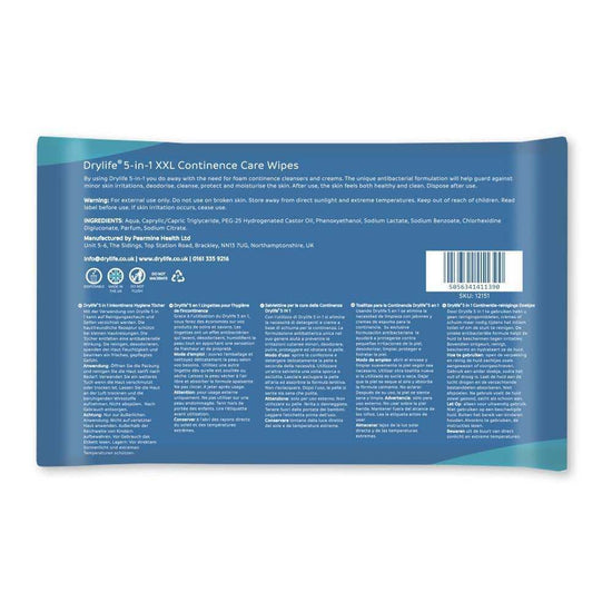Drylife XXL Inkontinenz-Feuchttücher - 25er Pack