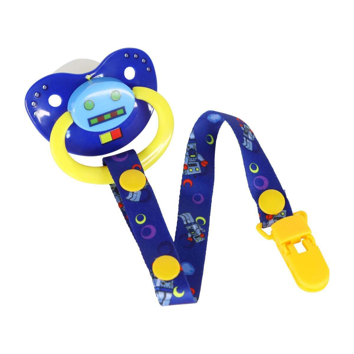 NRU Robot Pacifier and Clip Set